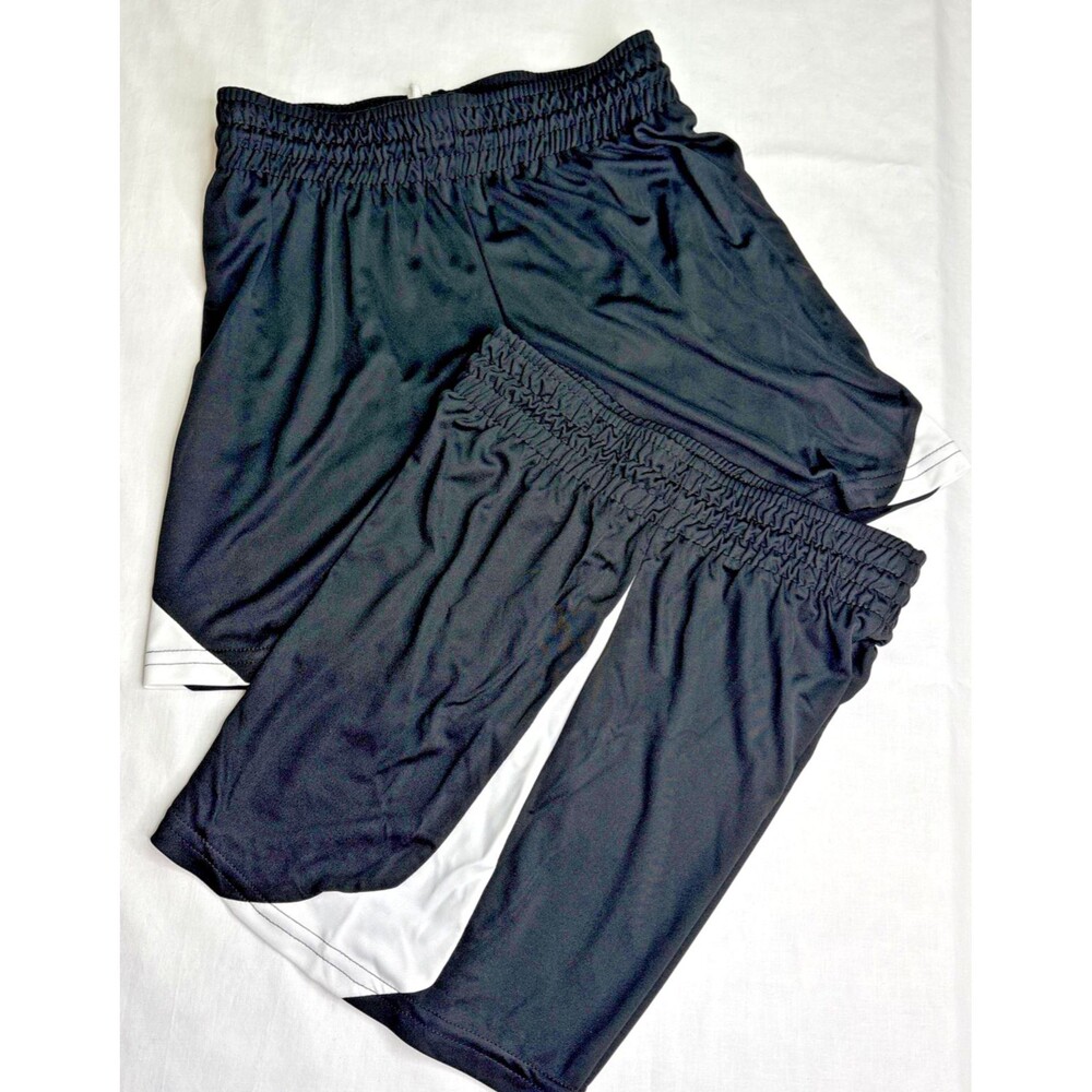 NWOT HIGH FIVE very black Polyester Youth Medium Soccer Shorts lot (2 pair)